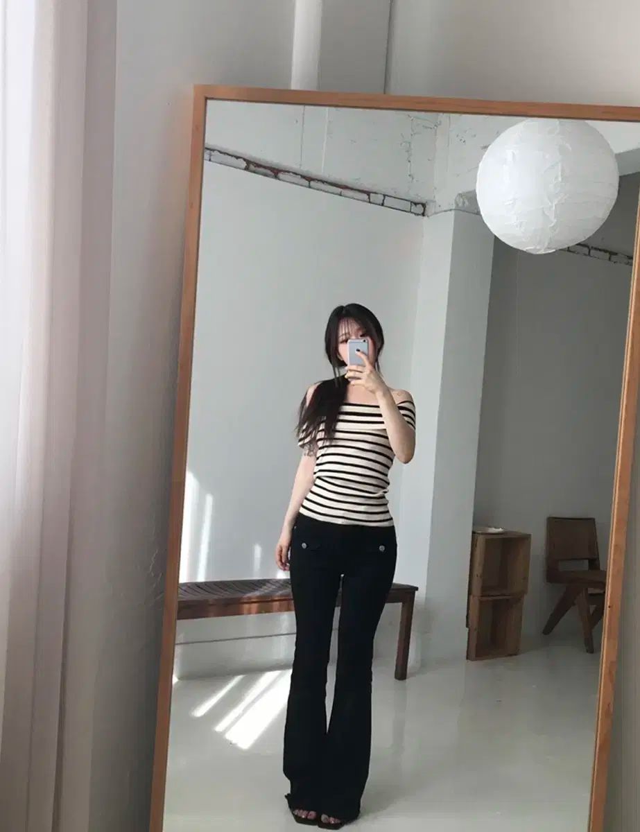 our cabinet ボタン ブーツカット パンツ s