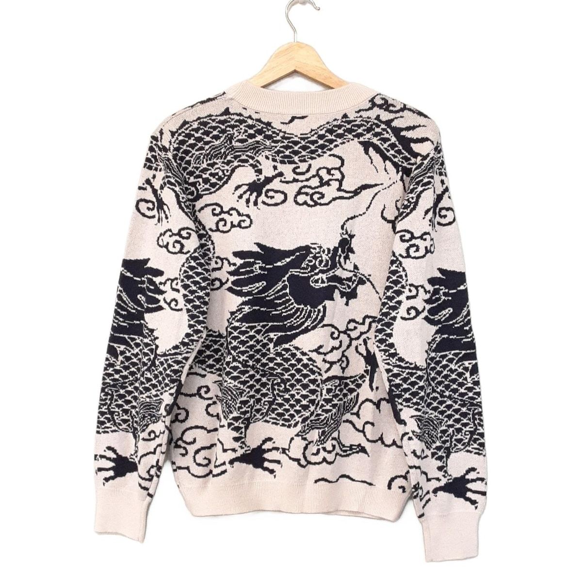VIVIENNE TAM ヴィヴィアンタム 長袖セーター サイズ38 M レディース - ライトグレー×黒 クルーネック 龍