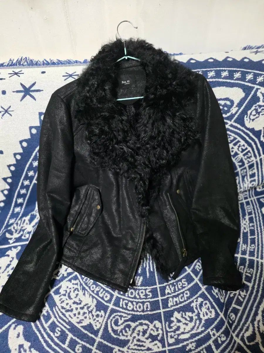 Zet 35 ブラック ファー ライダージャケット