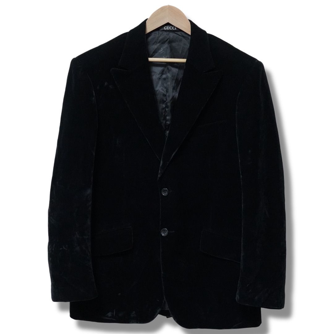 グッチ GUCCI ウール ベルベット ジャケット テーラード 48 L相当
