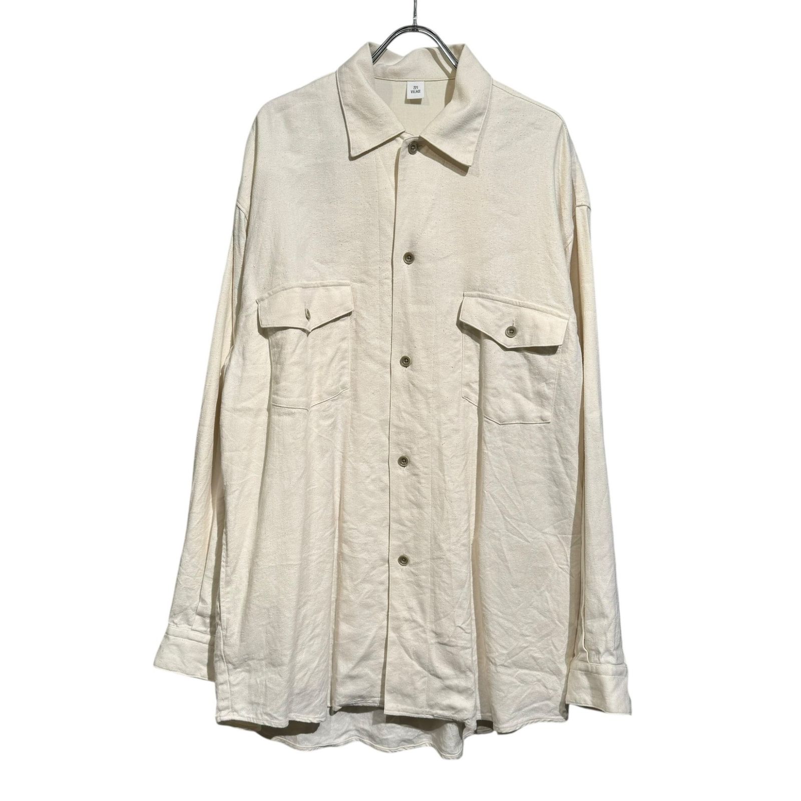 221VILLAGE 21SSH-V03 シルクリネンオーバーシャツ メンズ ホワイト サイズ3