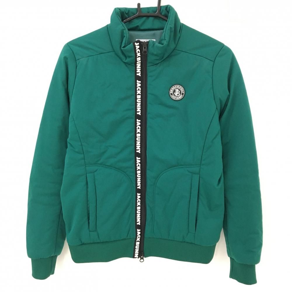 ジャックバニー 中綿ジャケット グリーン×黒 ロゴジップ レディース 1 M ゴルフウェア Jack Bunny