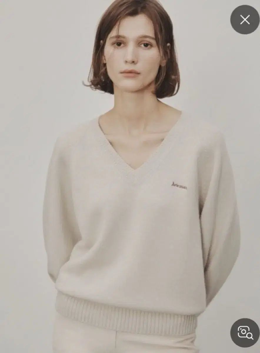 Vネック カシミア ニート アイボリー