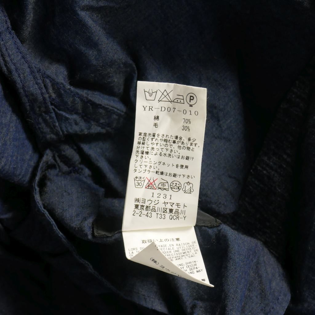  ワイズ Y s indigo ヨウジヤマモト ドルマンスリーブ ロングシャツワンピース ドレス 長袖 1 インディゴ YR-D 07-010 長袖 七分袖 その他