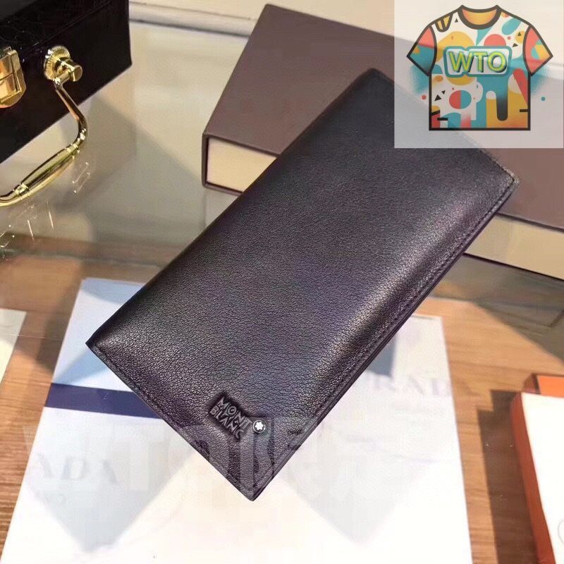 Montblanc バッグ 財布 財布 男性の本革は長さ2つ折り -WT0輸入
