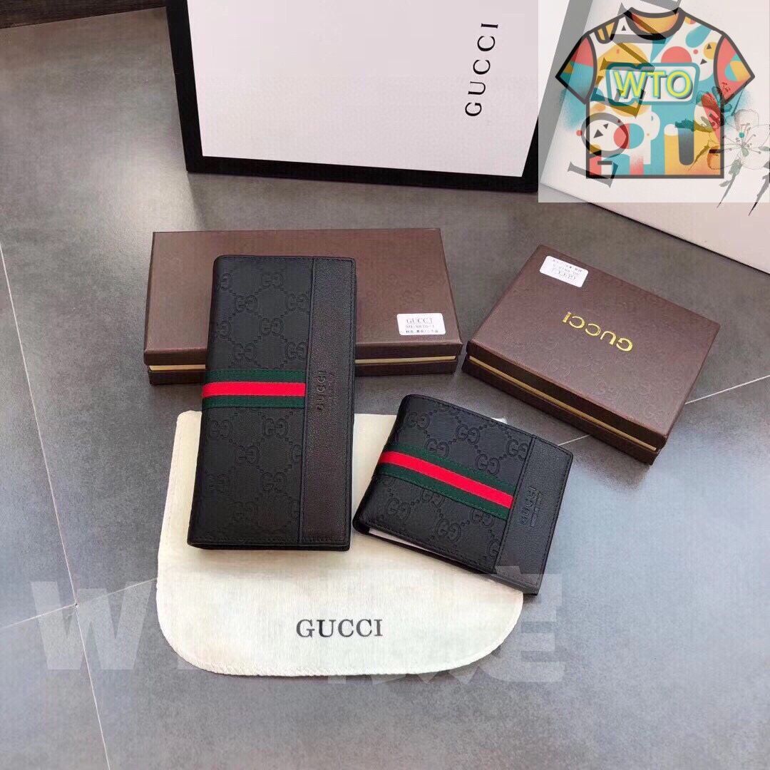 Gucciグッチ 財布 財布 男性の本革は長さ2つ折り -WT0輸入