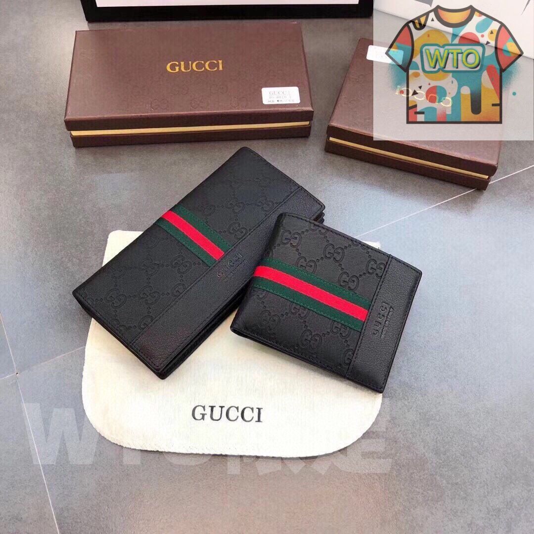 Gucciグッチ 財布 財布 男性の本革は長さ2つ折り -WT0輸入