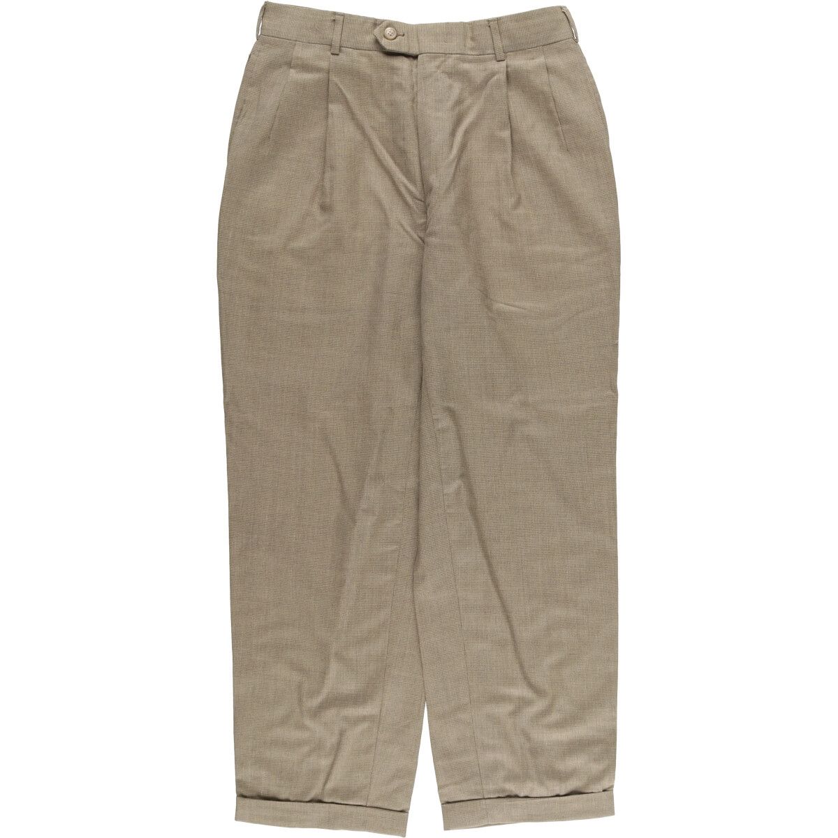 古着 ラルフローレン Ralph Lauren POLO UNIVERSITY CLUB チェック柄 千鳥格子柄 ツータック スラックスパンツ eaa569108