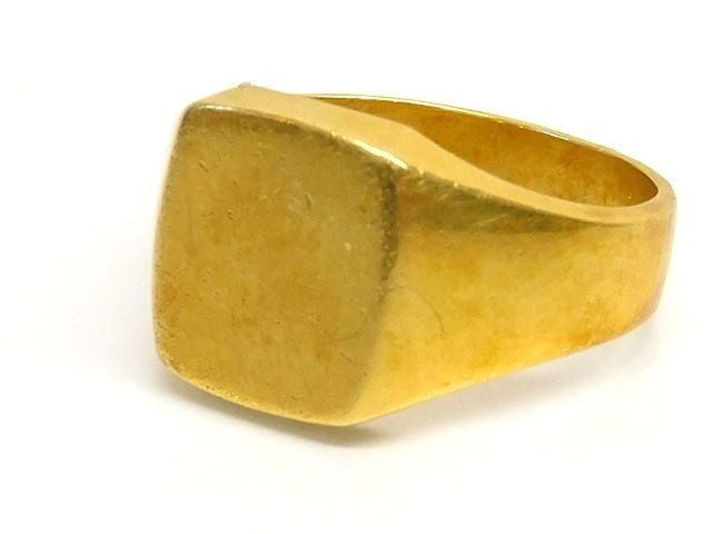 3F K18 イエローゴールド 11.6g 約19号 印台 リング 指輪 メンズ 7J7K