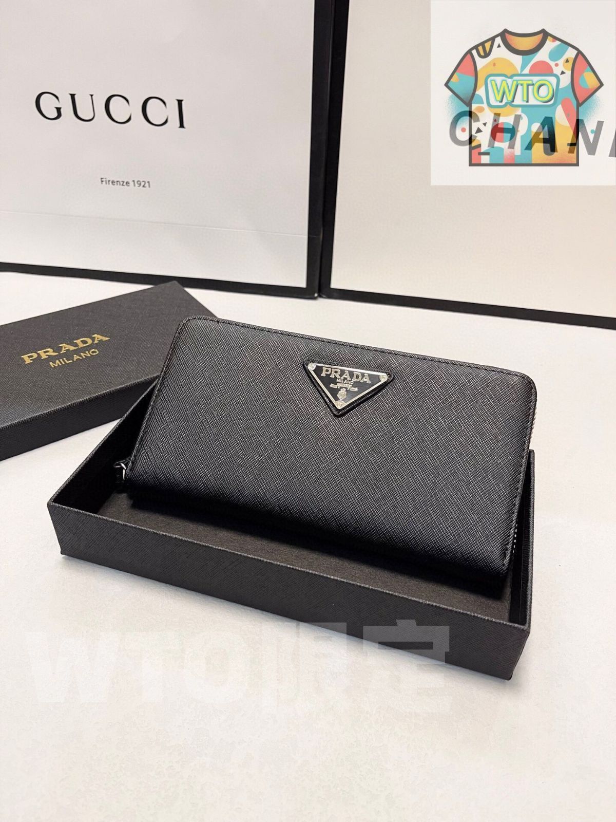 PRADA財布 革財布 両用パスケース財布 男女兼用