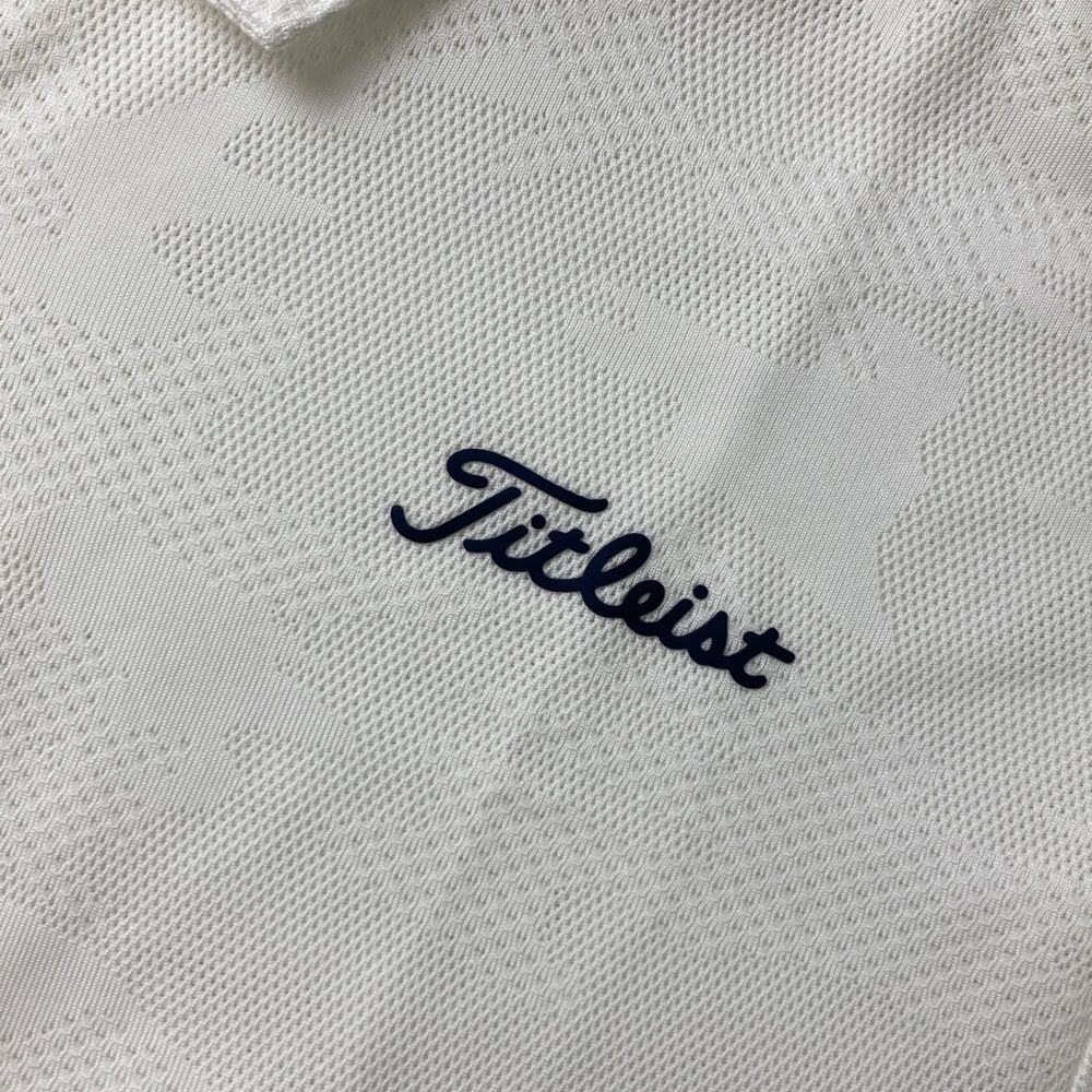 サイズ：LL TITLEIST タイトリスト 半袖ポロシャツ 総柄 ホワイト系