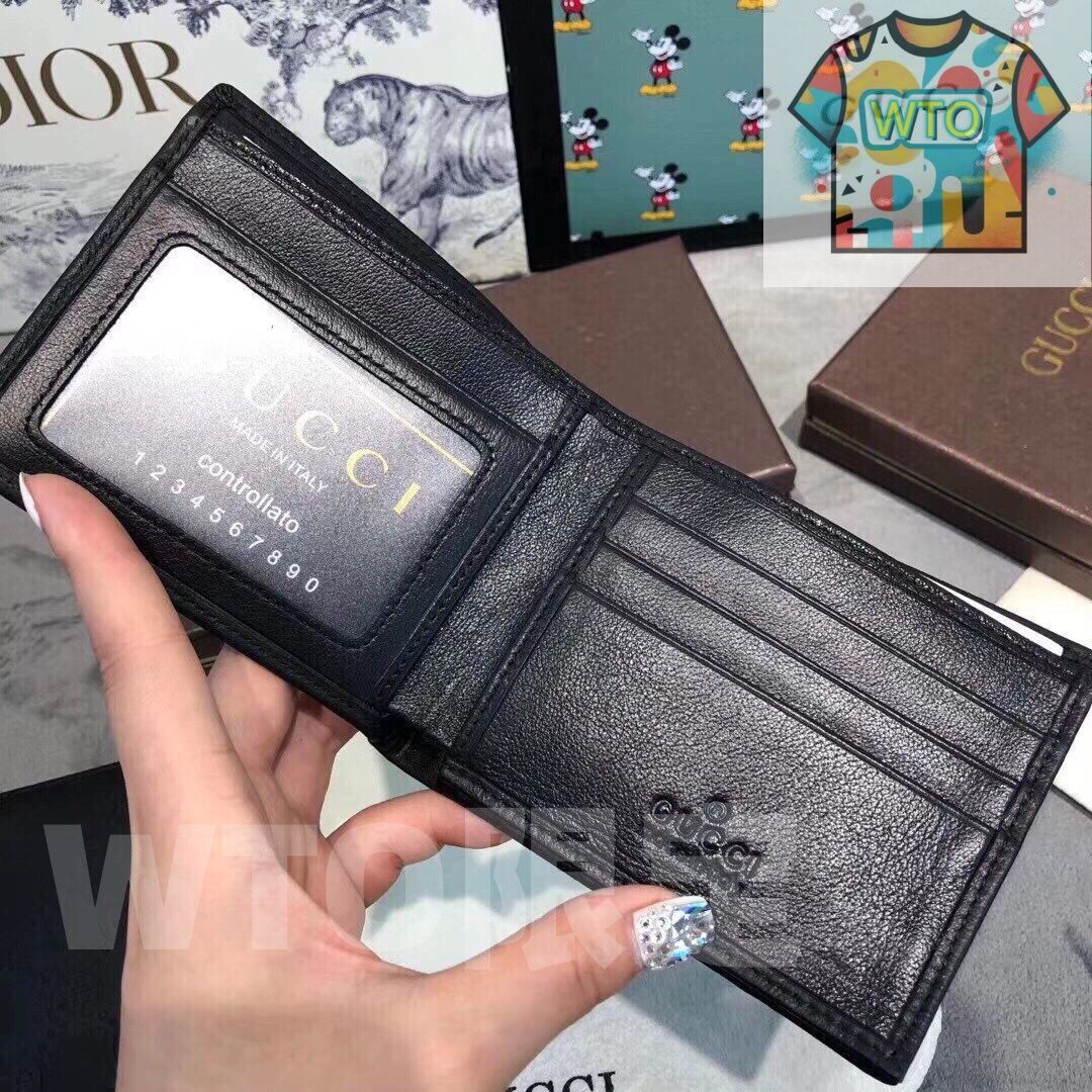 男性の本革は長さ2つ折り