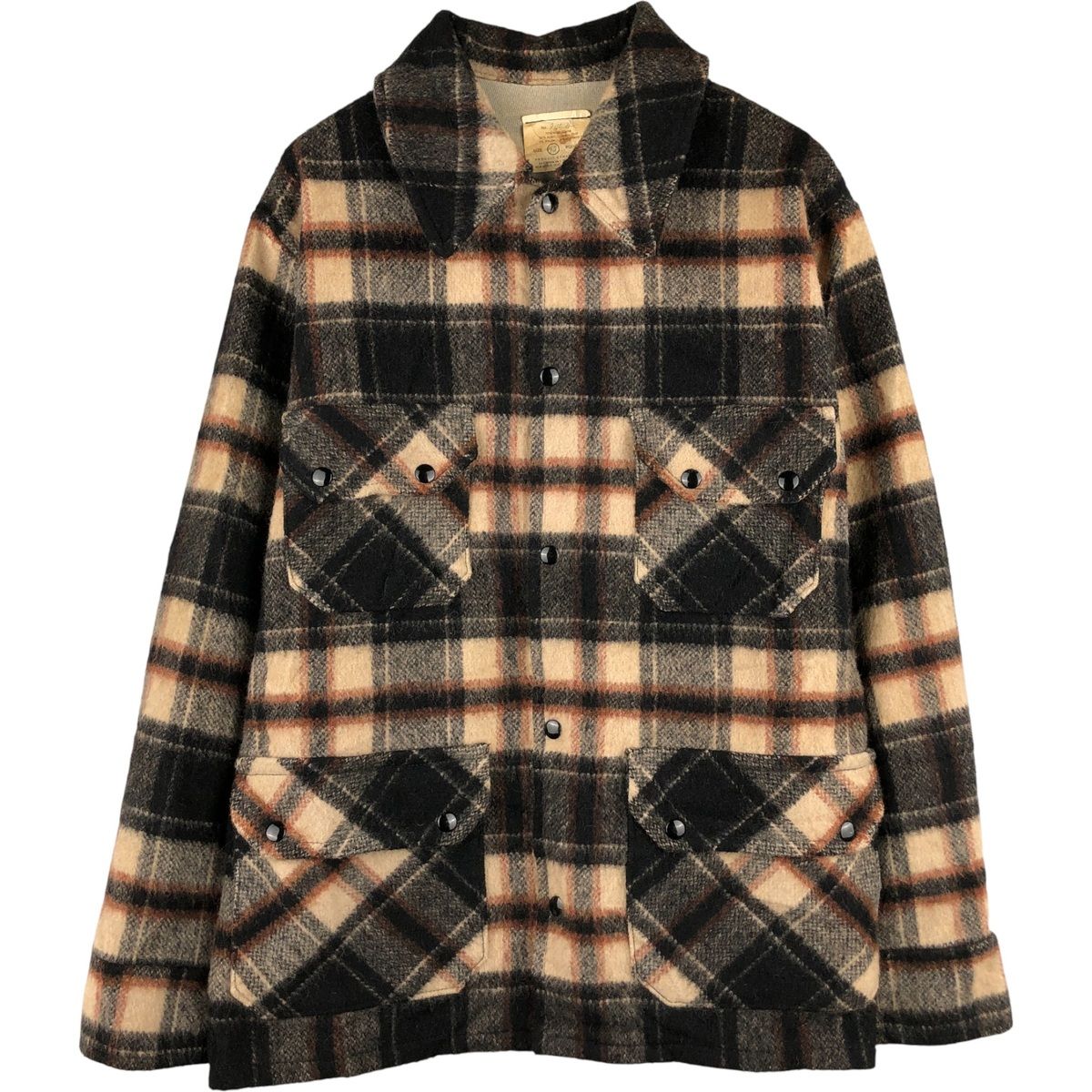 古着 チェック柄 ウールジャケット メンズXL相当 ヴィンテージ eaa593973