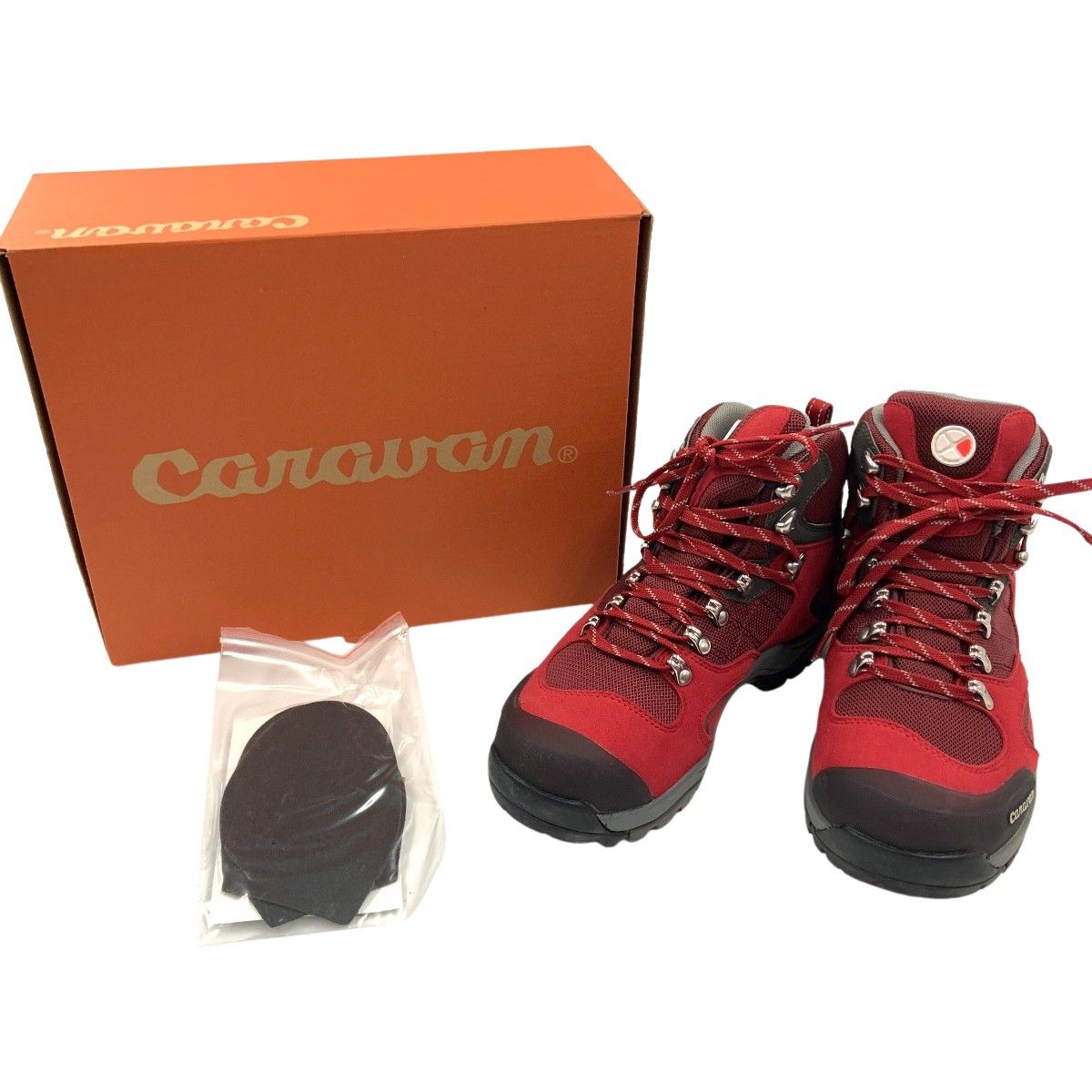 〇〇CARAVAN キャラバン トレッキングシューズ シューズ 登山靴 24.5cm C1-02S レッド