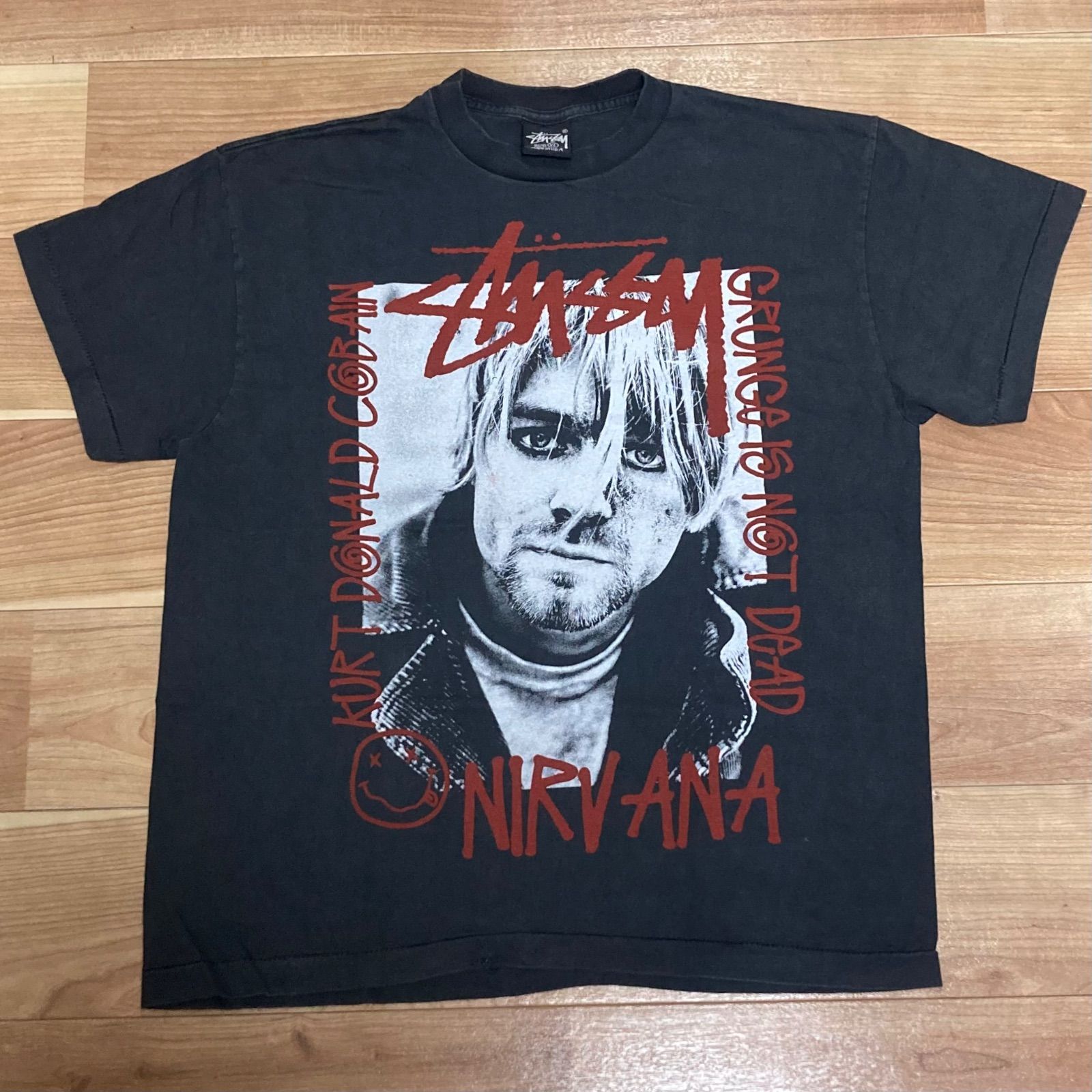 古着 STUSSY Tシャツ Nirvana ニルヴァーナ Kirt Cobain カート コバーン nirvana ステューシー stussy シングルステッチ