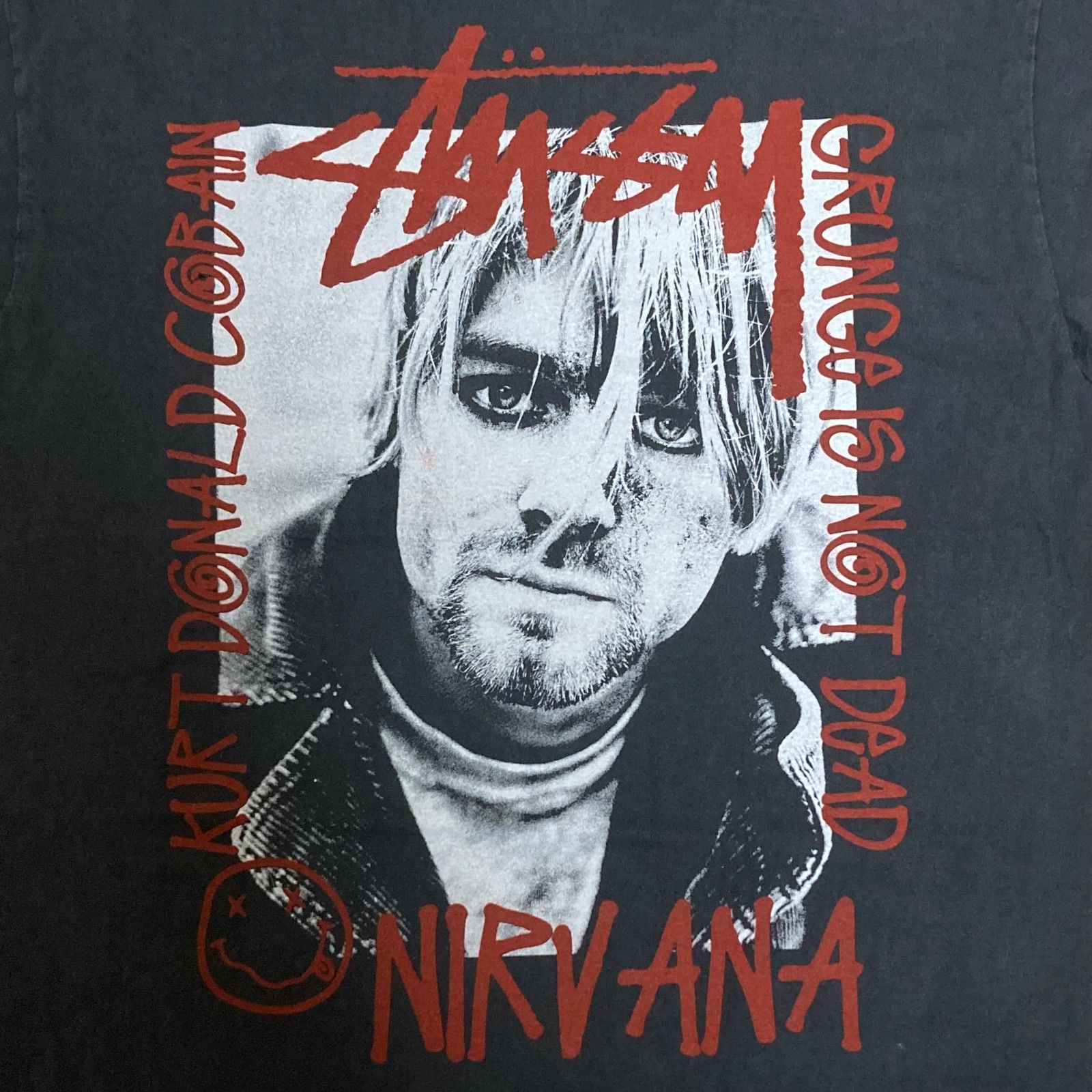 古着 STUSSY Tシャツ Nirvana ニルヴァーナ Kirt Cobain カート コバーン ステューシー シングルステッチ
