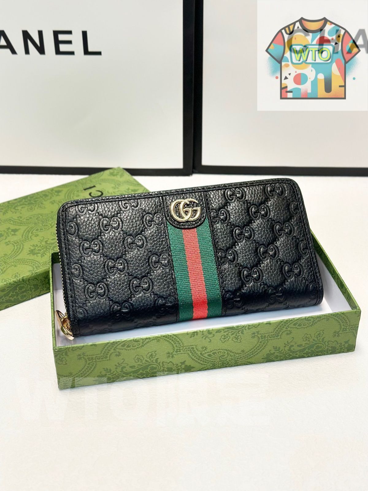 Gucci 新しい財布 財布 銀行カードバッグ オリジナルの頭の皮の押し花は一流です