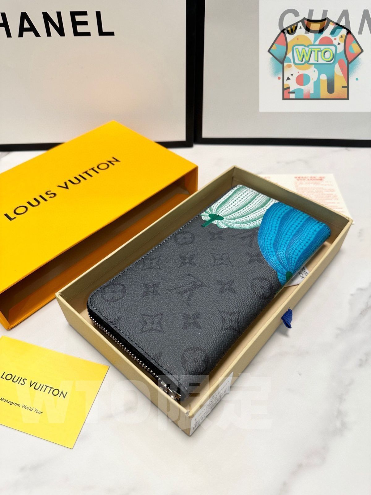 Louis Vuittonルイヴィトン財布 銀行カードバッグ 現金カボチャTrio寒色片面暖色こんなクールなカボチャ財布