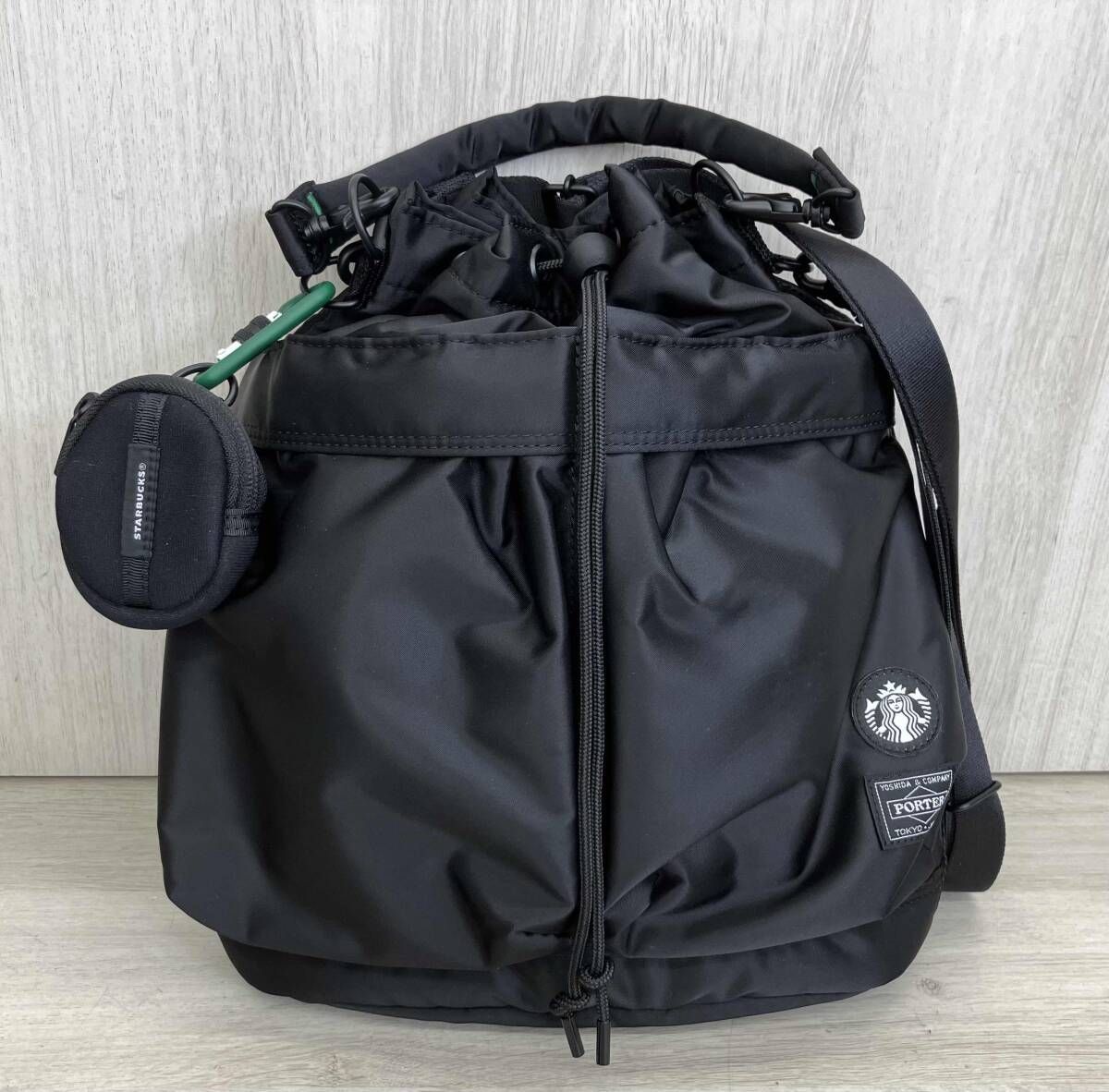 PORTER ポーター STARBUCKS スターバックス コーヒービーンシェイプ 2WAYツールバッグ ブラック ショルダーバッグ