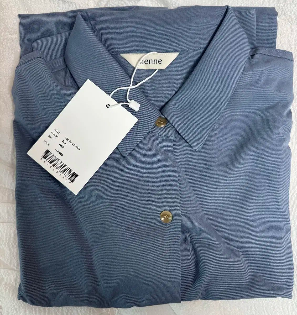 タグ 実物画像あり0 シエンヌ 100 TENCEL シャツ ブルー