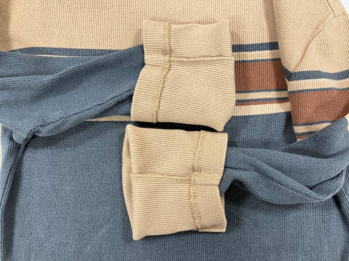 RALPH LAUREN ラルフローレン ボートネックパネルボーダーリブカットソー 90s ボートネックロンT リブボーダー 長袖Tシャツ パネルロンT