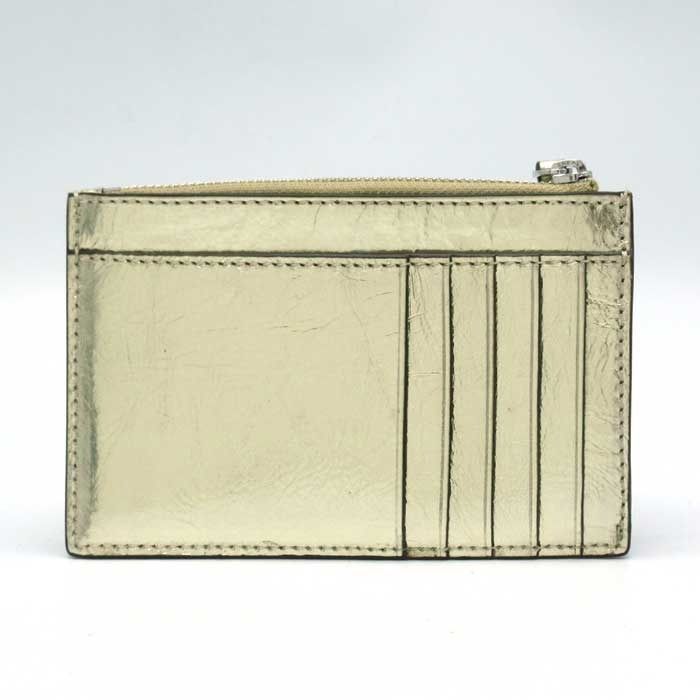 トリーバーチ カードケース TORY BURCH BRITTEN レザー ダブルTメタルロゴ メタリック ジップ カードホルダー 153330 1023 723 SPARK GOLD スパークゴールド アウトレット レディース