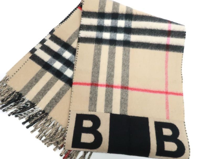 【美品】バーバリー ロンドン マフラー ノバチェック ベージュ ロング 美品 バーバリー BURBERRY マフラー ノバチェック カシミヤ ベージュ