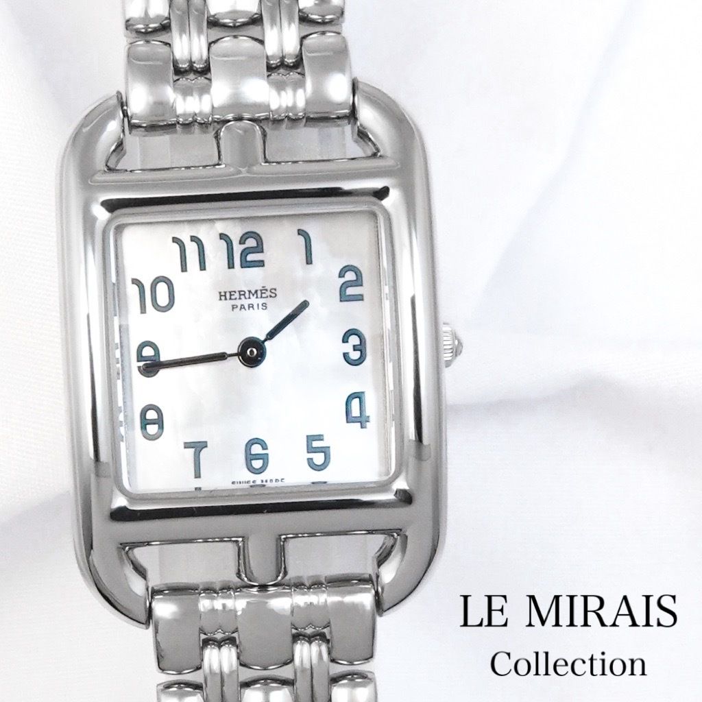 仕上済 エルメス ケープコッド シェル文字盤 ブレス SS SS レディース 腕時計 HERMES 時計