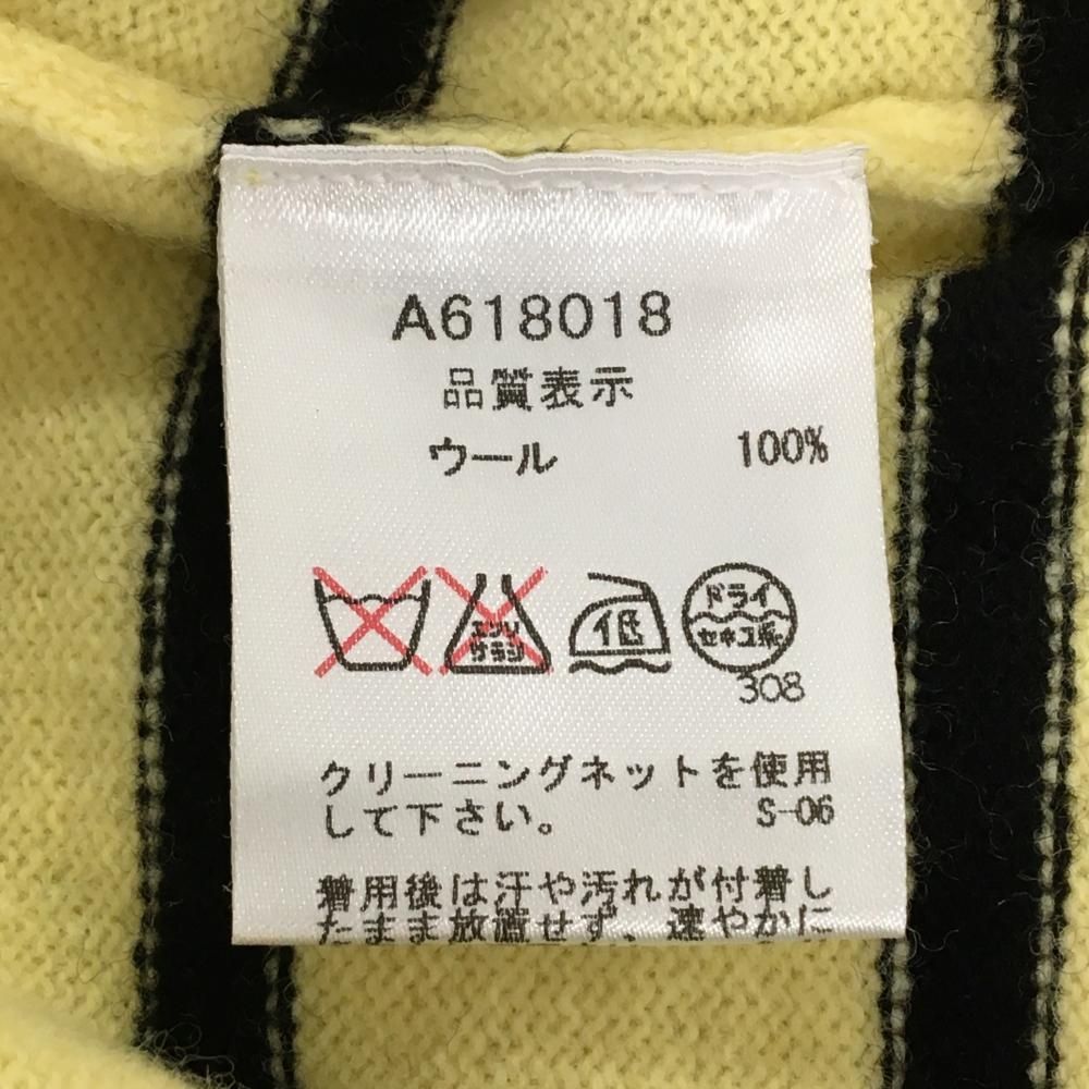 時間のない アルチビオ ハイネックセーター イエロー×黒 ボーダー クローバー ニット レディース 36 S ゴルフウェア archivio 全品全国 送料無料！