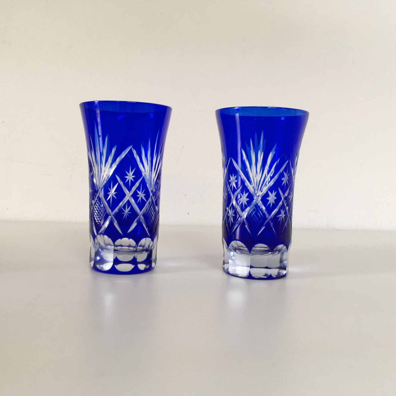 〇薩摩切子風 グラス 2客 平皿2客 セット - メルカリ