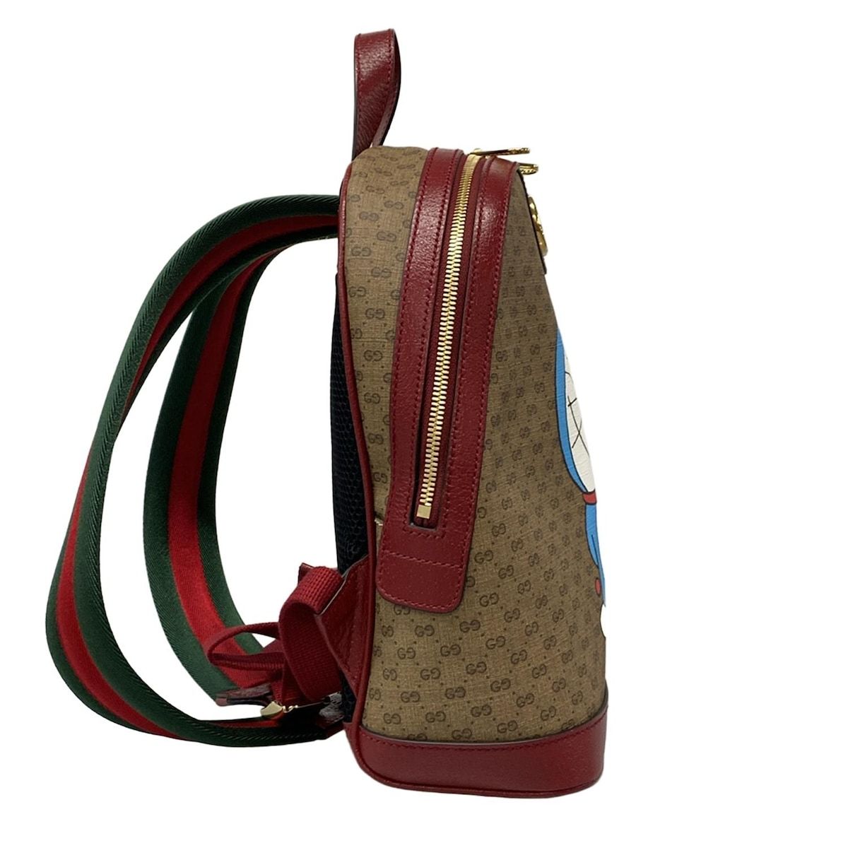 GUCCI グッチ リュックサック ミニGGスプリーム バッグパック 647816 ベージュ×ダークブラウン×マルチ ドラえもんコラボ レザー