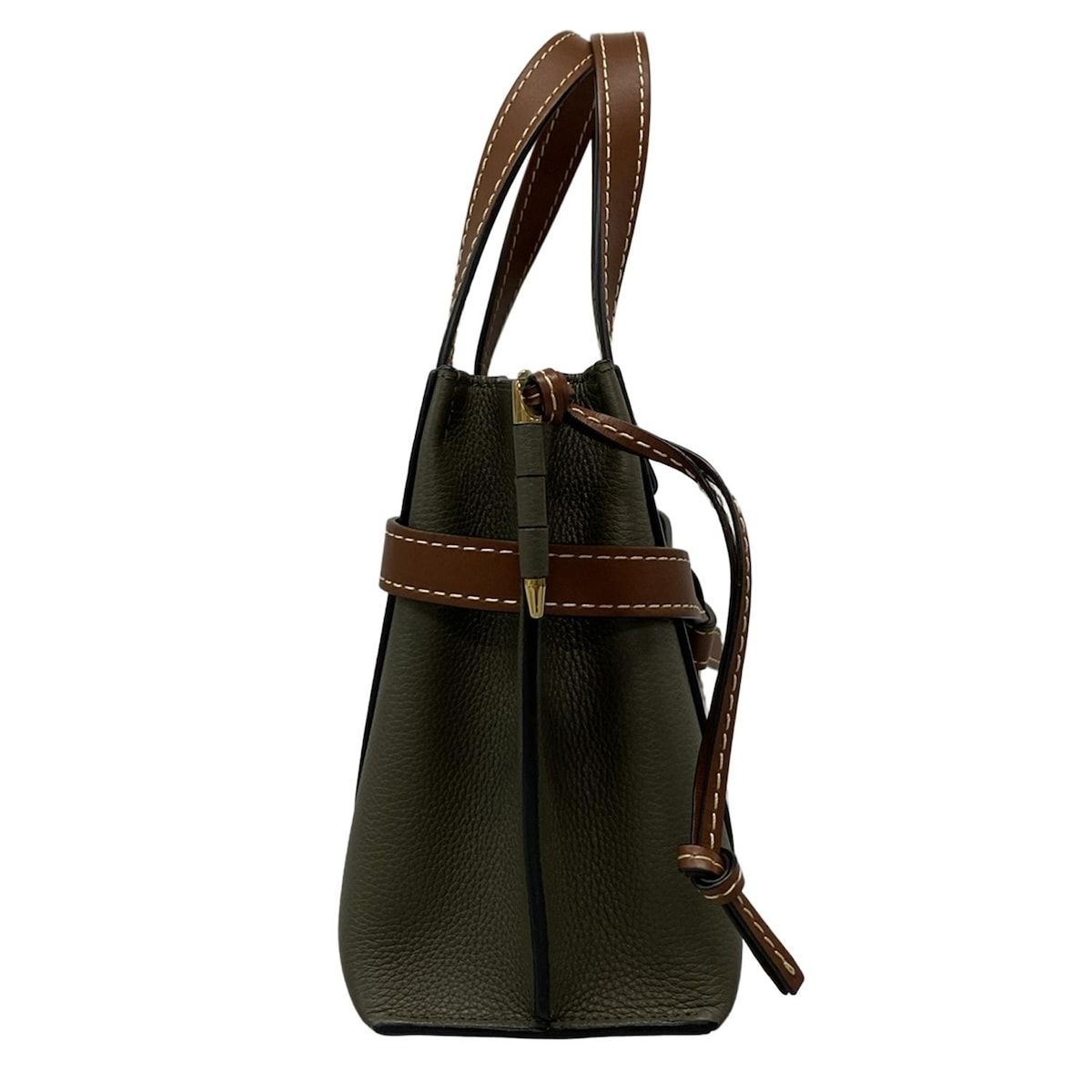 LOEWE ロエベ トートバッグ ゲートトップハンドルバッグミニ カーキ×ダークブラウン