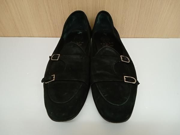 EDHEN MILANO エデンミラノ ダブルモンクストラップ ドレスシューズ スウェード サイズ6 1 2 ブラック 通年