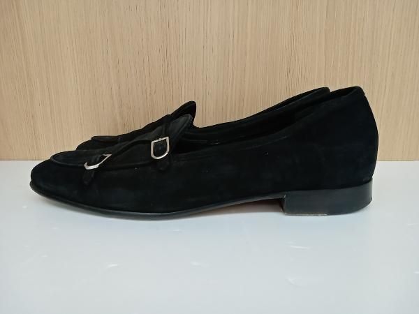 EDHEN MILANO エデンミラノ ダブルモンクストラップ ドレスシューズ スウェード サイズ6 1 2 ブラック 通年