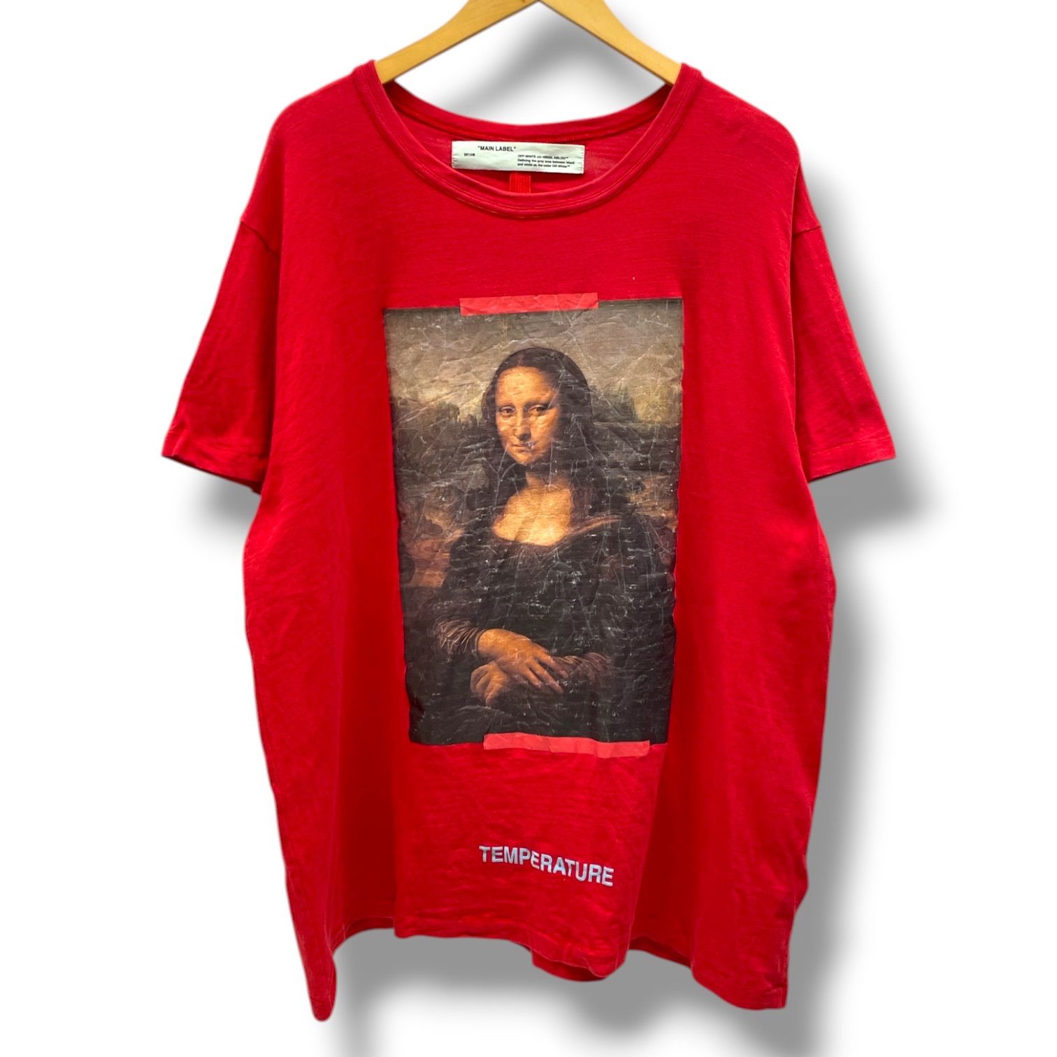OFF-WHITE オフホワイト MONALISA モナリザ Tシャツ 半袖 カットソー プリント 18SS OMAA002S18001012 赤 レッド Lサイズ メンズ 通年 ゴーゴー古着久喜倉庫店 No.1385Y
