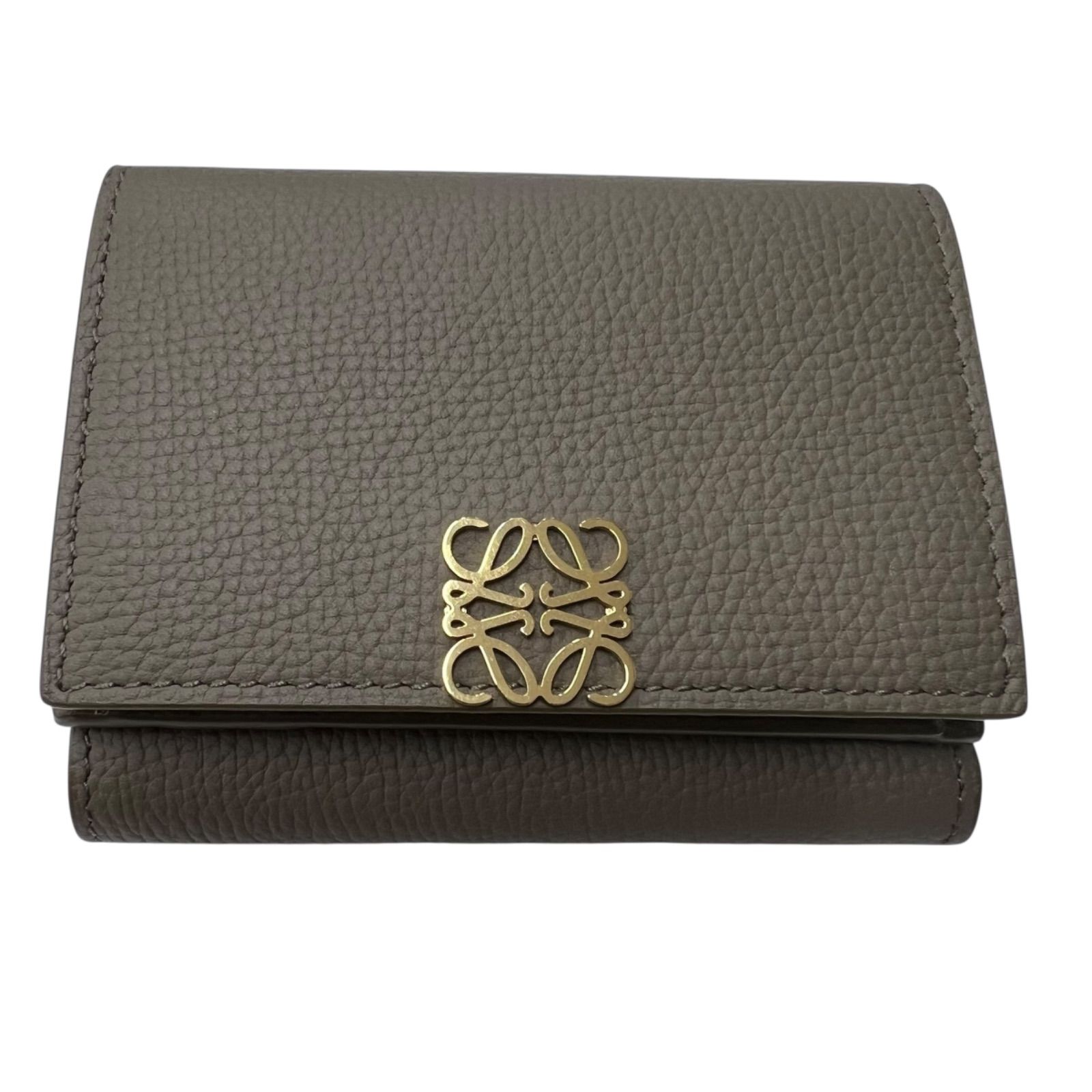 LOEWE ロエベ トライフォールドウォレット コンパクト 三つ折り財布 ミニ財布 トープ