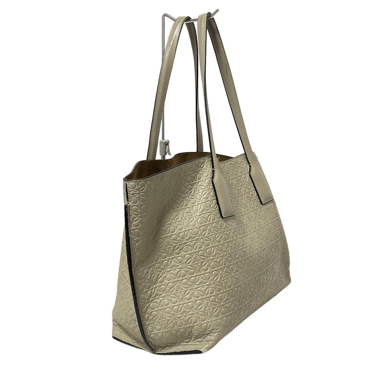 LOEWE ロエベ トートバッグ Tショッパーバッグ アイボリー 型押し加工 レザー