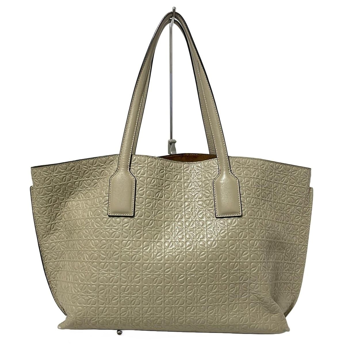 LOEWE ロエベ トートバッグ Tショッパーバッグ アイボリー 型押し加工 レザー