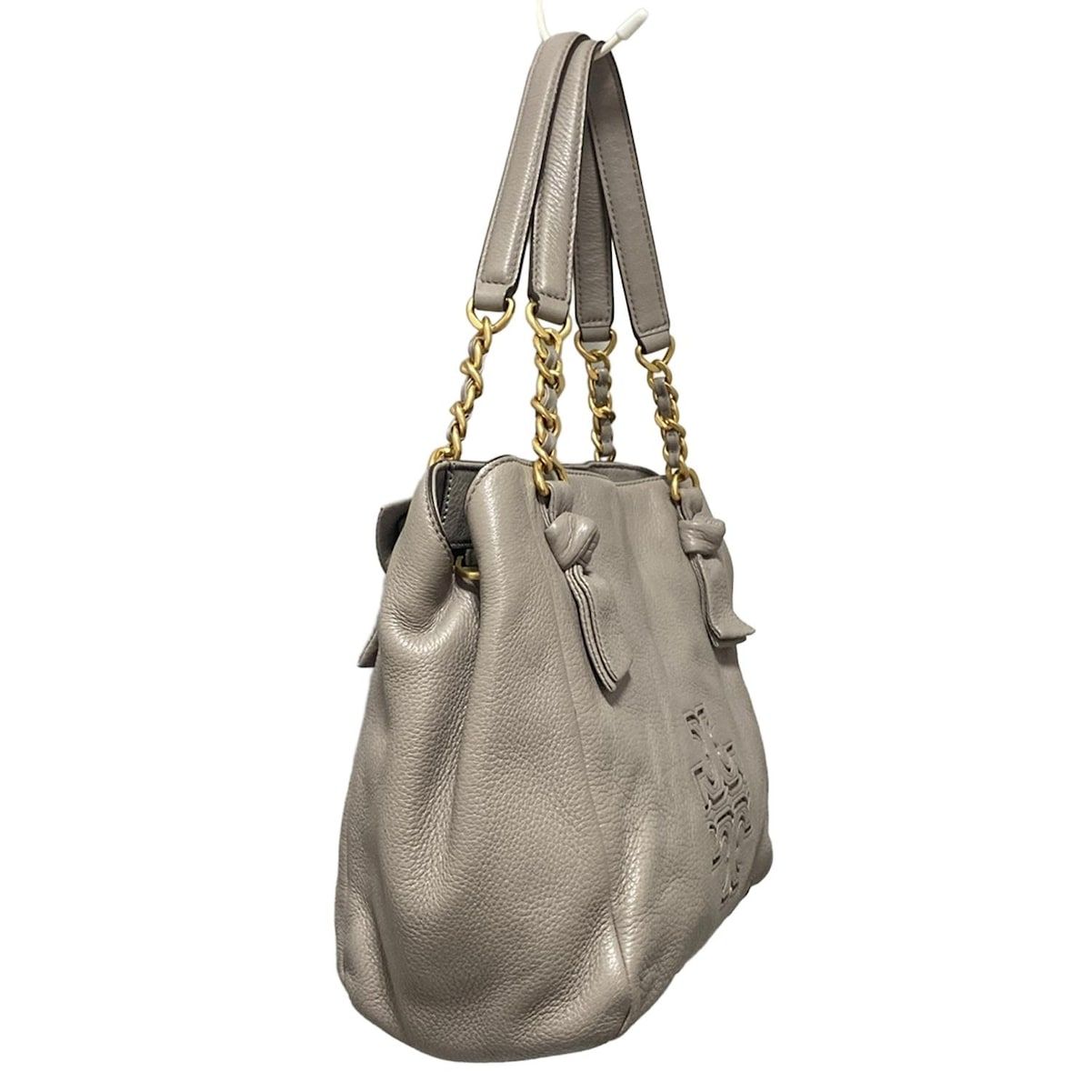 TORY BURCH トリーバーチ トートバッグ - グレー レザー