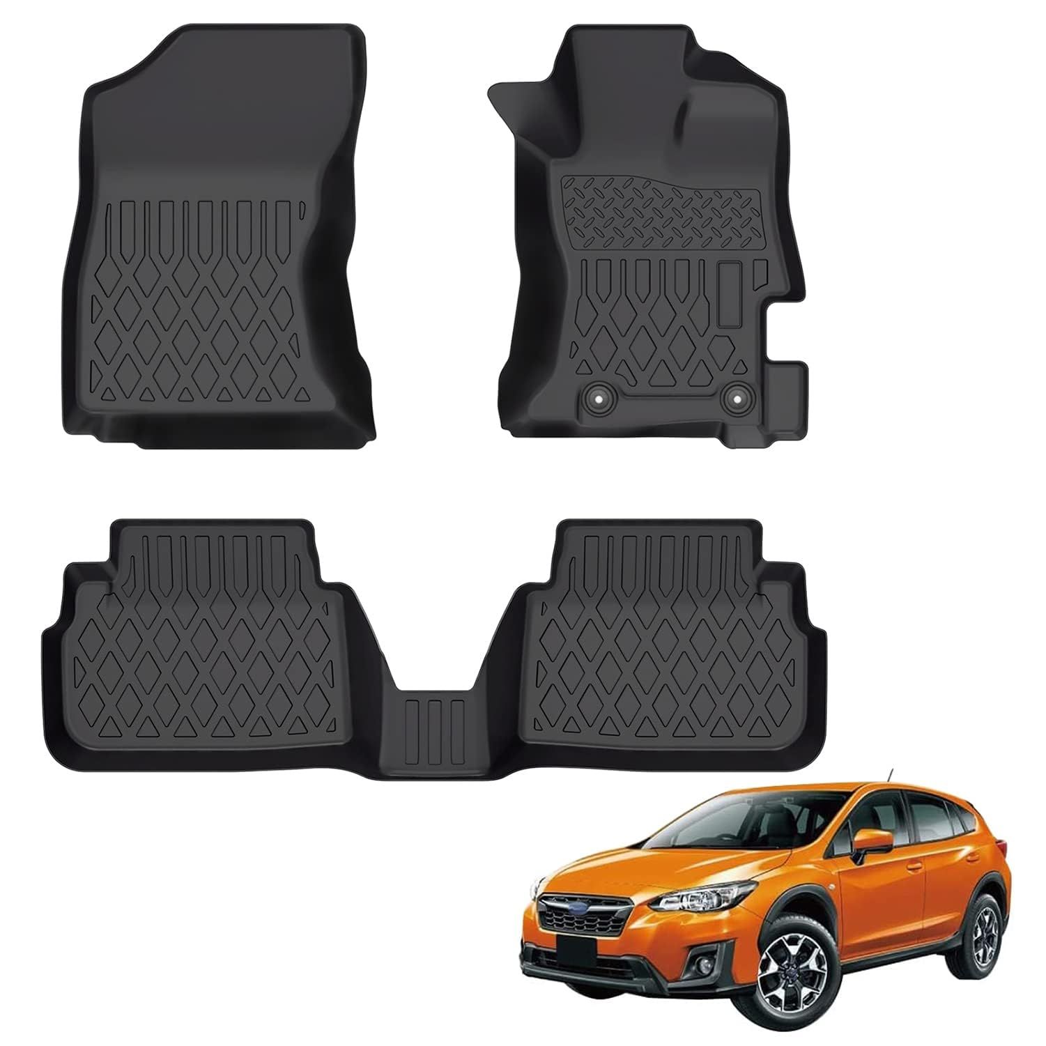 Orealauto スバル XV gt インプレッサ g 4 フロアマット 室内 マット 防水 3 D GK GTE型 ラバーマット 2017 2025 TPE素材 立体保護 運転席 後部座席 ゴム カーマット 取付簡単 耐汚れ カ