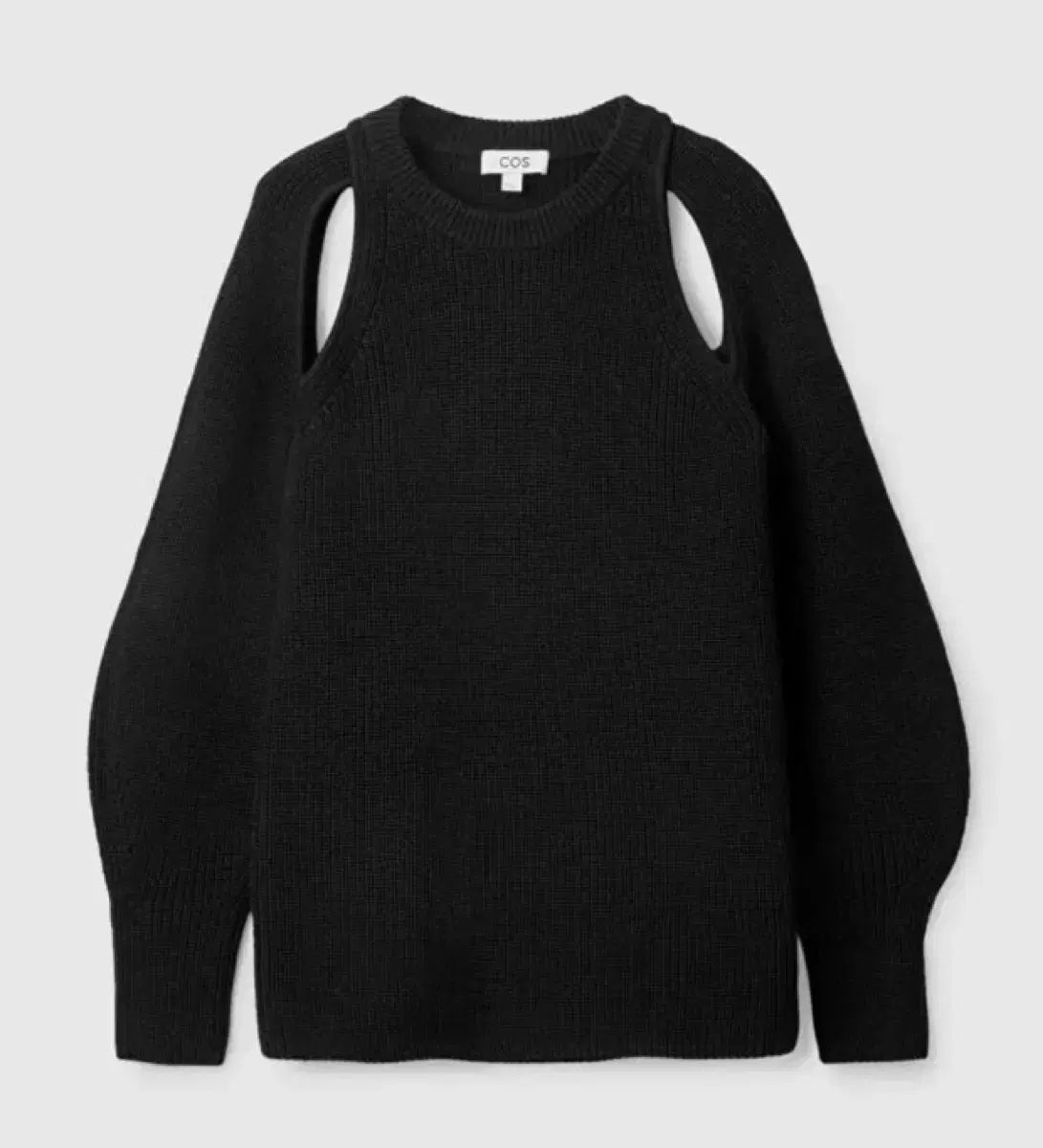 COS ニティッド カットアウト ニット ブラック xs