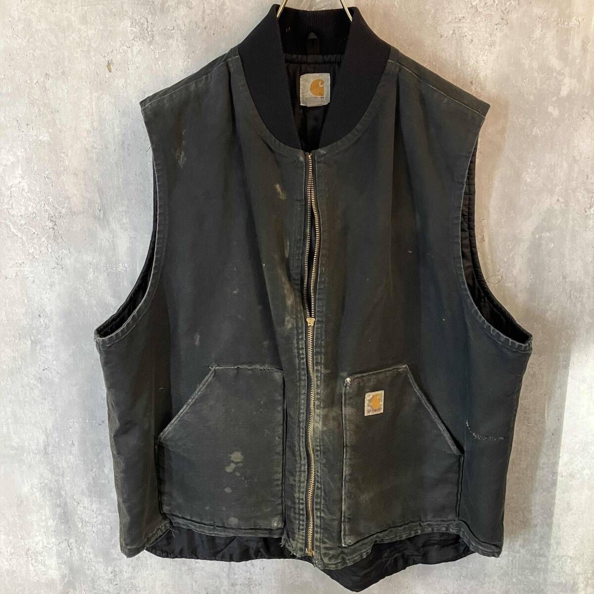 90s Carhartt ダック地ベスト ベスト ブラック 2XL カーハート - メルカリ