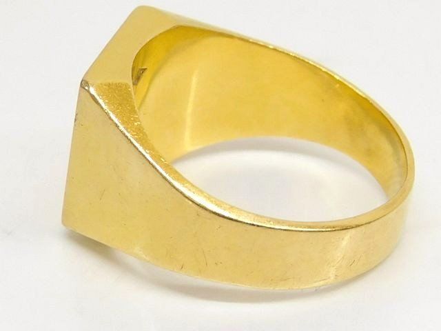 3 F K 18 イエローゴールド 11 8 g 約17号 印台 リング 指輪 メンズ 7 J