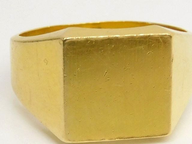  3 F K 18 イエローゴールド 11 8 g 約17号 印台 リング 指輪 メンズ 7 J リング 指輪 アクセサリー