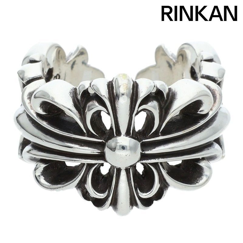 クロムハーツ DBL FLRL CRS ダブルフローラルクロス シルバーリング メンズ 18 5号