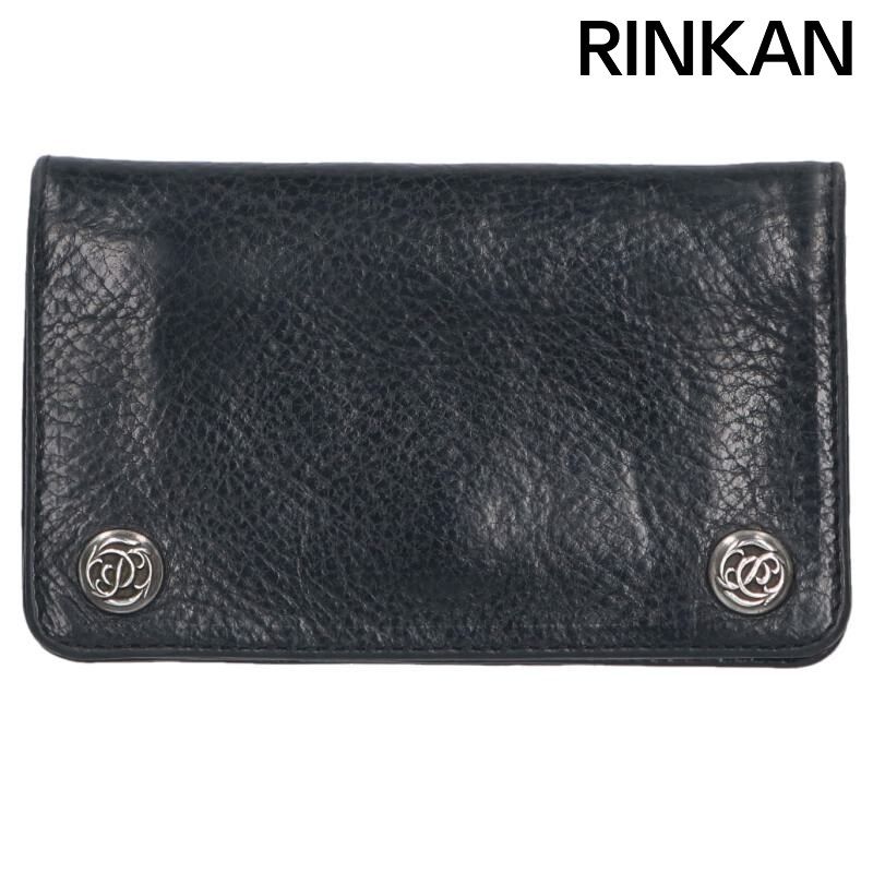 クロムハーツ 1ZIP 1ジップ フローラルボタンレザーウォレット財布 メンズ