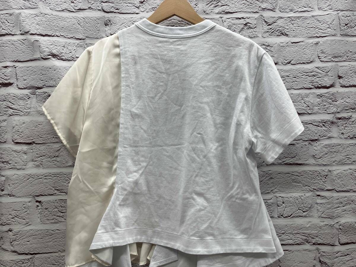 sacai 半袖Tシャツ カットソー 24-07111 Know Fiture 表記サイズ2 ホワイト×ベージュ