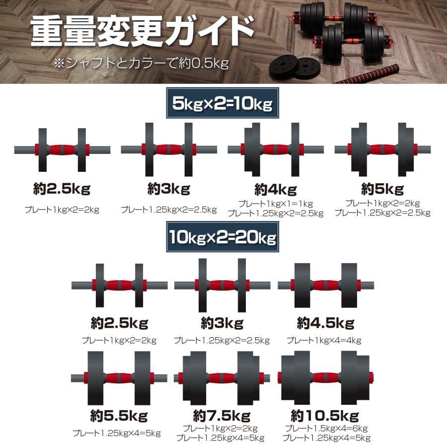 ヤマダモール | 可変式ダンベル 10kg ダンベル 可変式 20kg 多