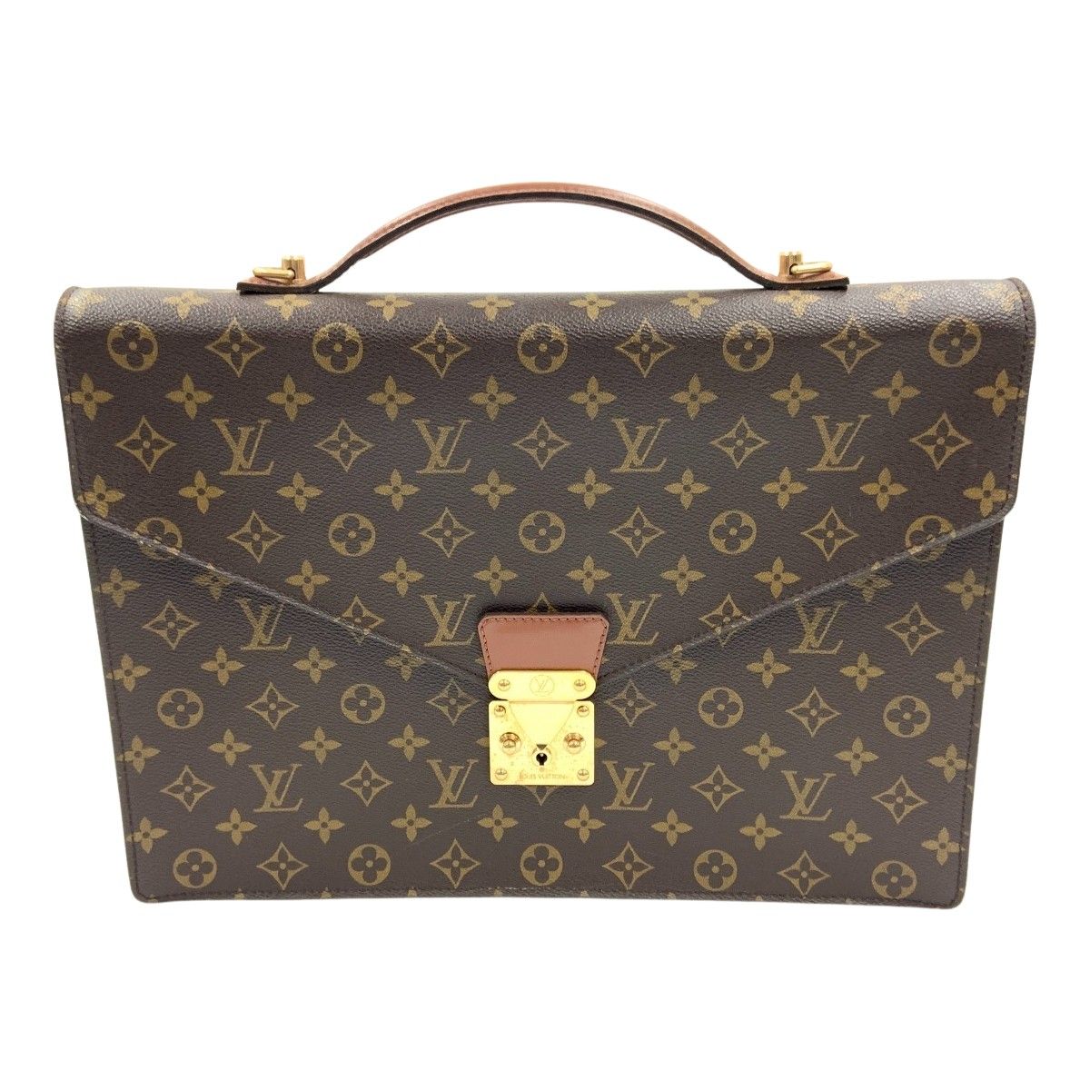 〇〇LOUIS VUITTON ルイヴィトン モノグラム ポルトドキュマン バンドリエール ビジネスバッグ M53338 ブラウン