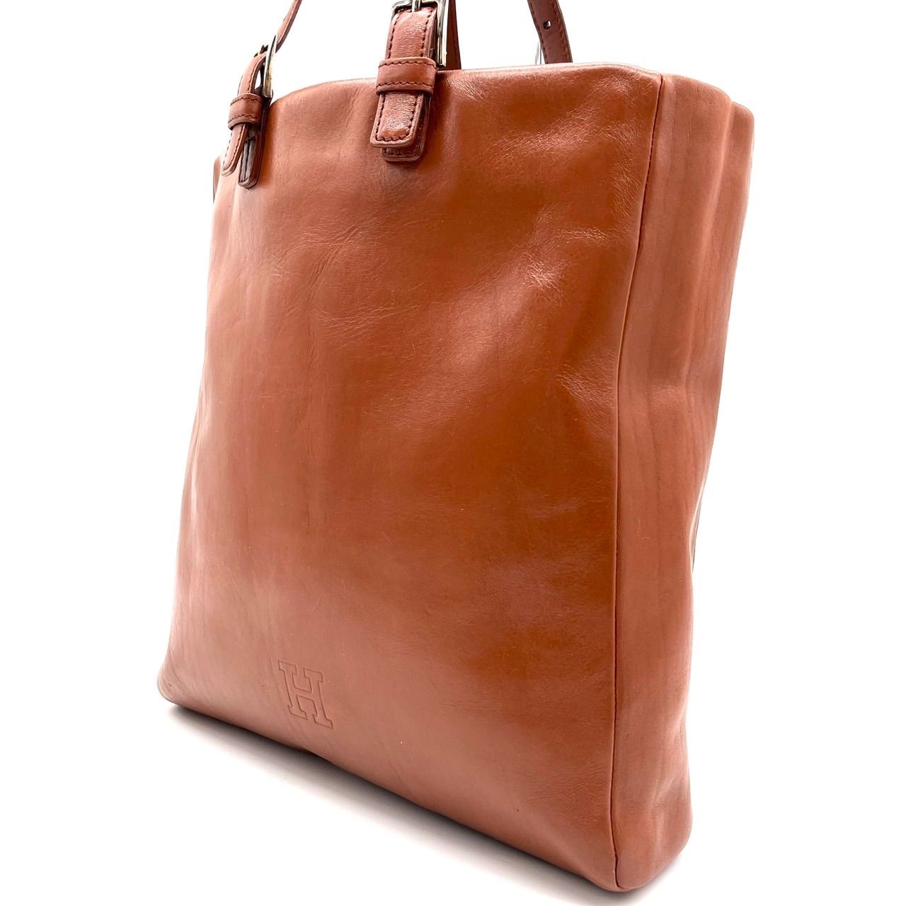 【良品】HIROFU ヒロフ シボ革 トートバッグ A4 ダークブラウン HIROFU（ヒロフ） トートバッグ 「クオーレ」レザートートバッグ L 本